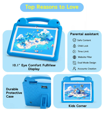 ANRY Kids Tablet 10.1inch Tablet Android 15 8GB(4+4 Expand) RAM 64GB ROM with Octa-Core 5000mAh Tablette 2025 Children's Gifts