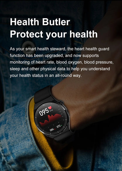LIGE NFC Smart Watch Men AMOLED HD Screen Wireless Charging Heart Rate Bluetooth Voice Assistant Sports Watches Men Smartwatch