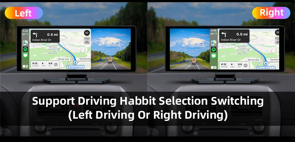 4K Dash Cam 10.26 inch Carplay & Android Auto Car DVR Video Recorder Dahscam Camera 5G Wifi GPS Navigation FM AUX 360 ° Rotation