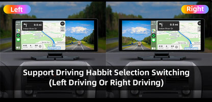 4K Dash Cam 10.26 inch Carplay & Android Auto Car DVR Video Recorder Dahscam Camera 5G Wifi GPS Navigation FM AUX 360 ° Rotation