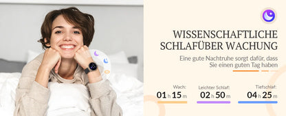 Smart watch for women, always-on display, IP67, fitness tracker with sleep monitoring/menstrual cycle, black gold