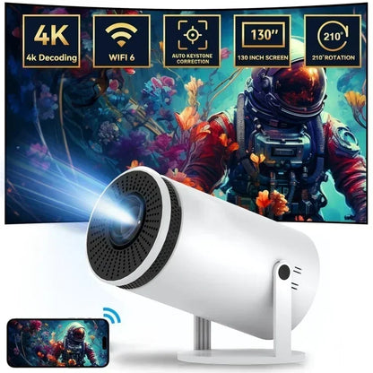 Projector 4K Android 11 Projector Native HD 1080P Dual Wifi6 BT5.0 for home/outdoor/office1920*1080P Portable Projector