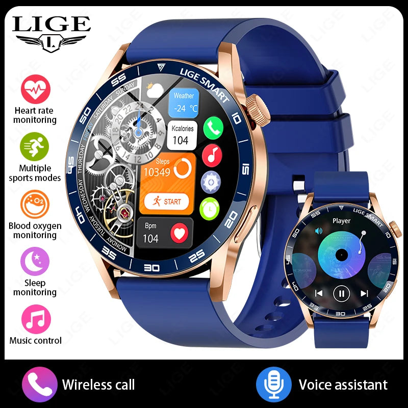 LIGE 2025 New Fashion Smart Watch Men HD Screen Sport Fitness Heart Rate Monitor Bluetooth Call IP68 Waterproof Smartwatch Women
