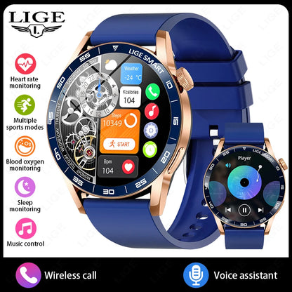 LIGE 2025 New Fashion Smart Watch Men HD Screen Sport Fitness Heart Rate Monitor Bluetooth Call IP68 Waterproof Smartwatch Women
