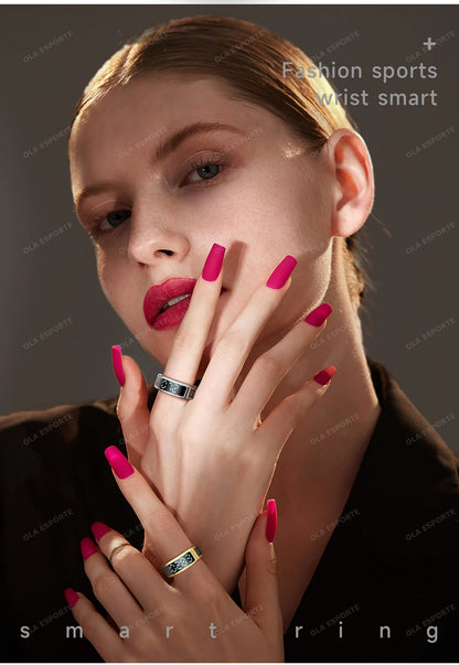 2025 Smart Ring with Display Screen and Touch, Wireless Charging, Health Manager, 5 ATM Waterproof For Men Women Rings R12 R11