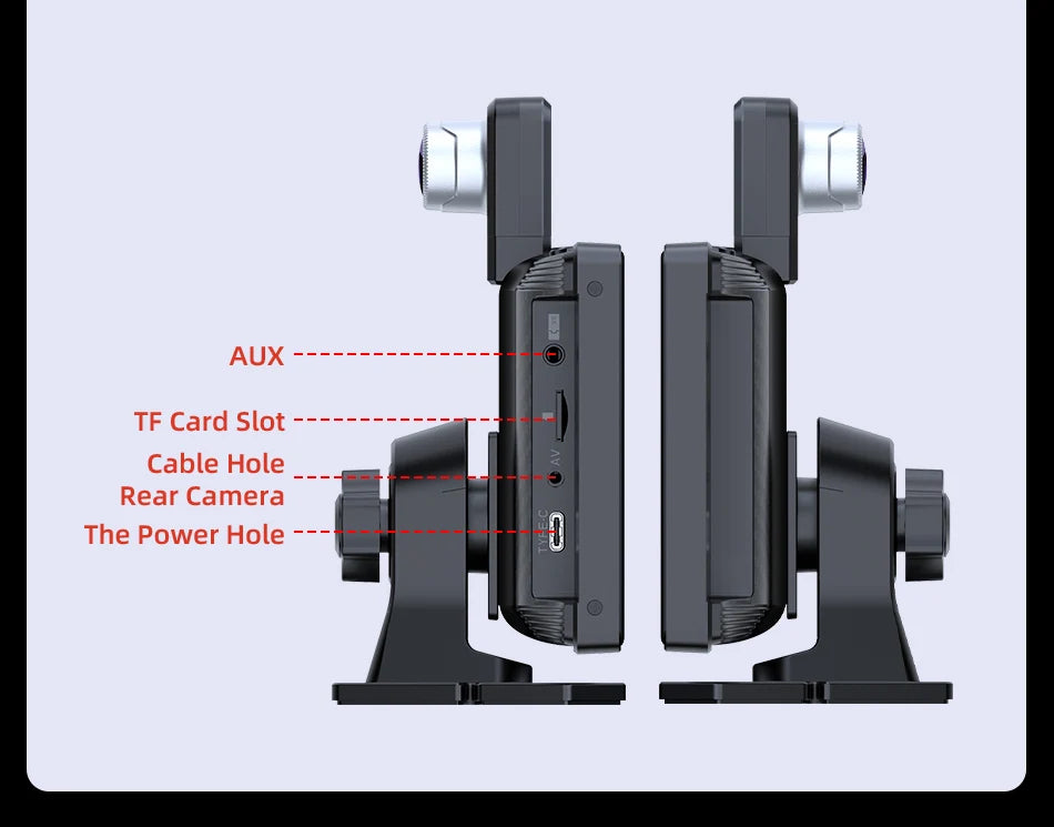 4K Dash Cam 10.26 inch Carplay & Android Auto Car DVR Video Recorder Dahscam Camera 5G Wifi GPS Navigation FM AUX 360 ° Rotation