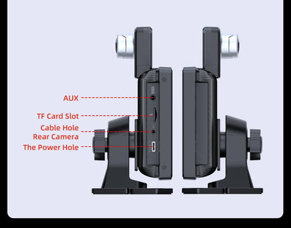 4K Dash Cam 10.26 inch Carplay & Android Auto Car DVR Video Recorder Dahscam Camera 5G Wifi GPS Navigation FM AUX 360 ° Rotation