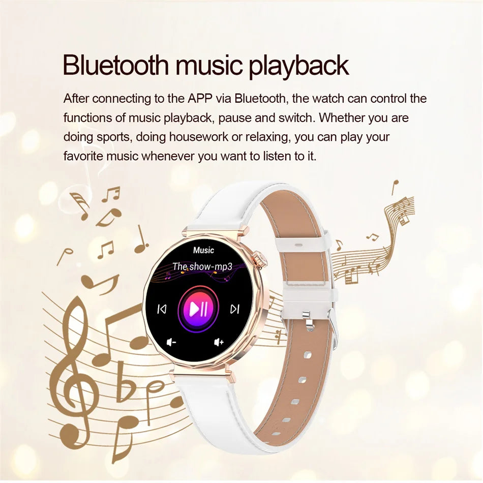 2025 New Fashion Bluetooth Call Smart Watch Women AMOLED HD Screen Health Monitoring 100+ Sports Mode Smartwatches IOS