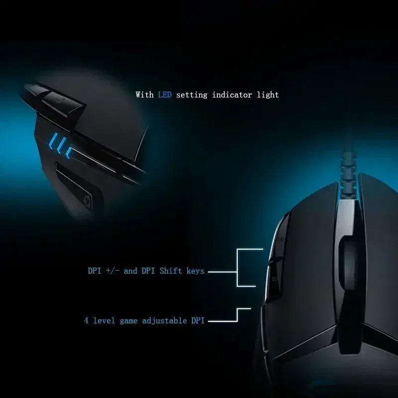 Logitech G402 Gaming Mouse with Adaptive Technology Ergonomic Contoured Shape for Casual And Professional Esports