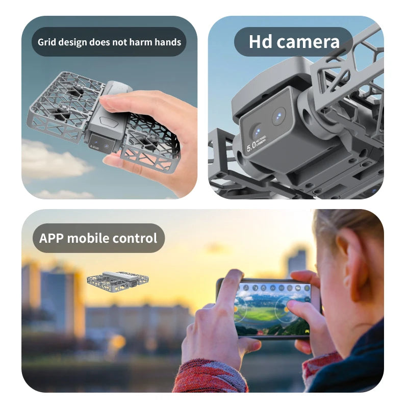 Original Mini Drone Flying Camera S161 RC Dron 8K HD Aerial Photography Pocket UAV with Screen Control Brushless Full Enclosure