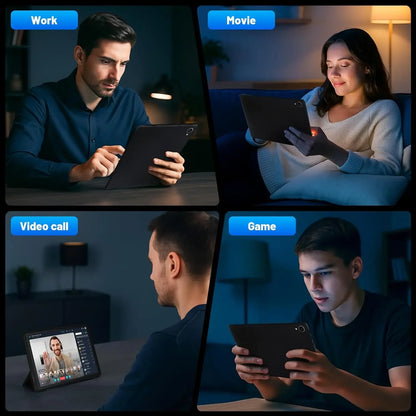 10 Inch Tablet Android 15 A523 8 Core Tablets 24GB+128GB 1TB Expansion WiFi 6 5MP+8MP Stylus Keyboard Mouse Headphone PC PAD Set