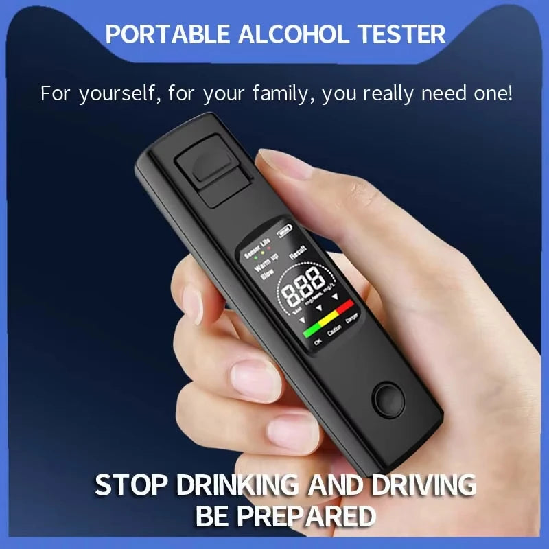 Xiaomi Alcohol Detector Portable Professional High Sensitivity Type-c Charging Breathalyzer Drunk Driving Car Electronic Tool