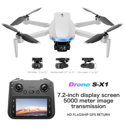 S-X1 New Drone with Screen 3-Axis Anti-shake Gimbal 4K Aerial Brushless Drones RC Quadcopter 5G GPS 8K HD Cameras EIS Mini Dron