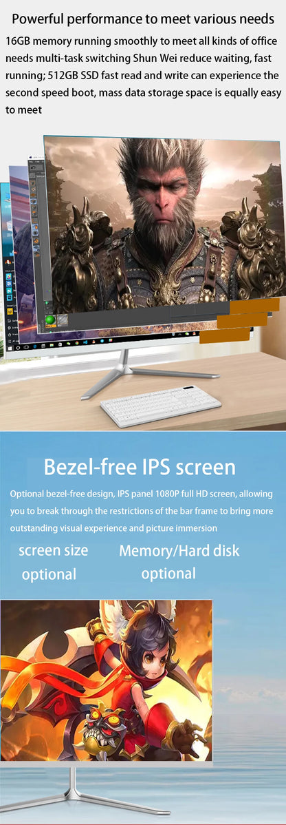 Core I7 I9 Gamer All In One Gaming PC Computers Laptops Desktop Computer