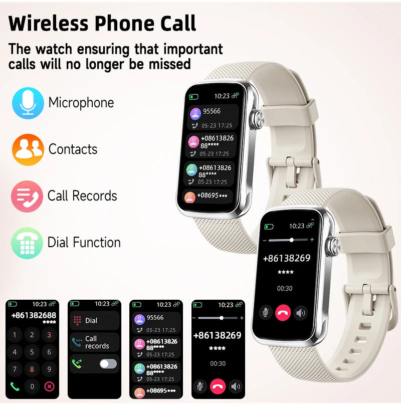 1.47inch Smart Watch Men Women Smart Bracelet Heart Rate Step Count Sports Health Monitoring Waterproof Men's Sports Smart Watch