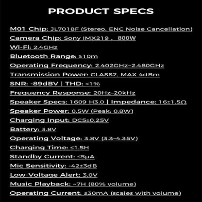 2025 New 800w HD Smart Glasses UV Protective Voice Assistant Touch Control Hands-Free Sound Surround Local Music Smart Glasses