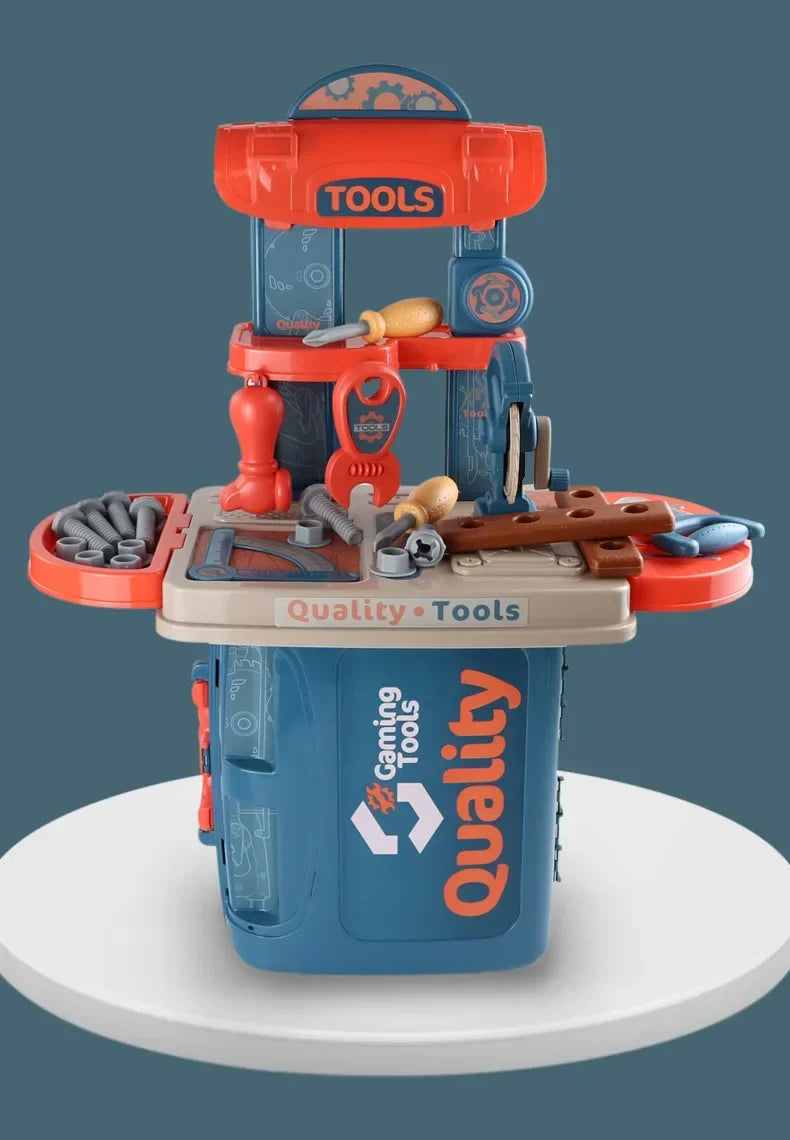 New Gifts 3-in-1 Kids' Toolbox Engineer Simulation Repair Tools Pretend Toy Set with Drill Screwdriver Tool Kit Play Toy Box