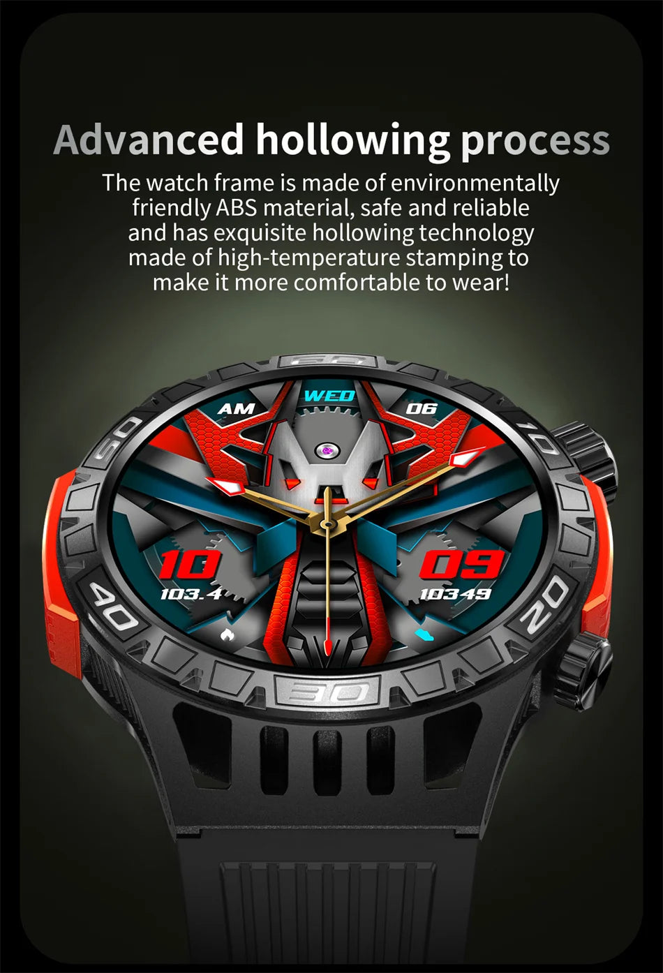 Smart Watch Men With LED Lighting Compass Sports Fitness Tracker Watch IP68 Waterproof Bluetooth Talk SmartWatch For Android IOS