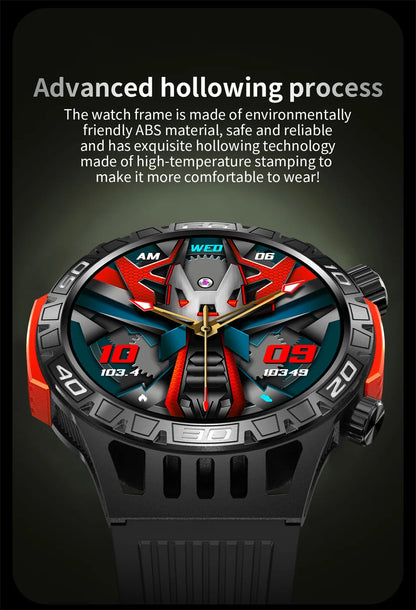 Smart Watch Men With LED Lighting Compass Sports Fitness Tracker Watch IP68 Waterproof Bluetooth Talk SmartWatch For Android IOS