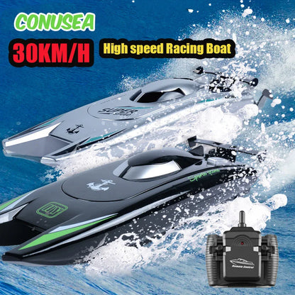 30Km/h Racing Boat 2.4G Radio controlled Rc Boat High Speed Speedboat 20Mins 2Ch Dual Motor Waterproof  Ship Boys Christmas gift