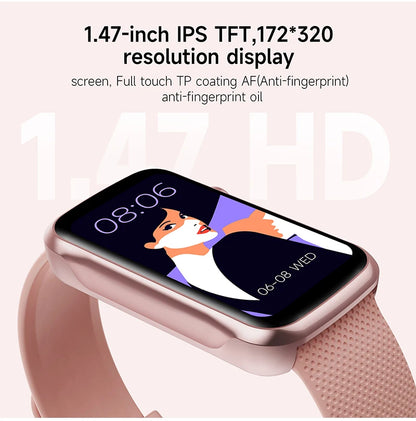1.47inch Smart Watch Men Women Smart Bracelet Heart Rate Step Count Sports Health Monitoring Waterproof Men's Sports Smart Watch