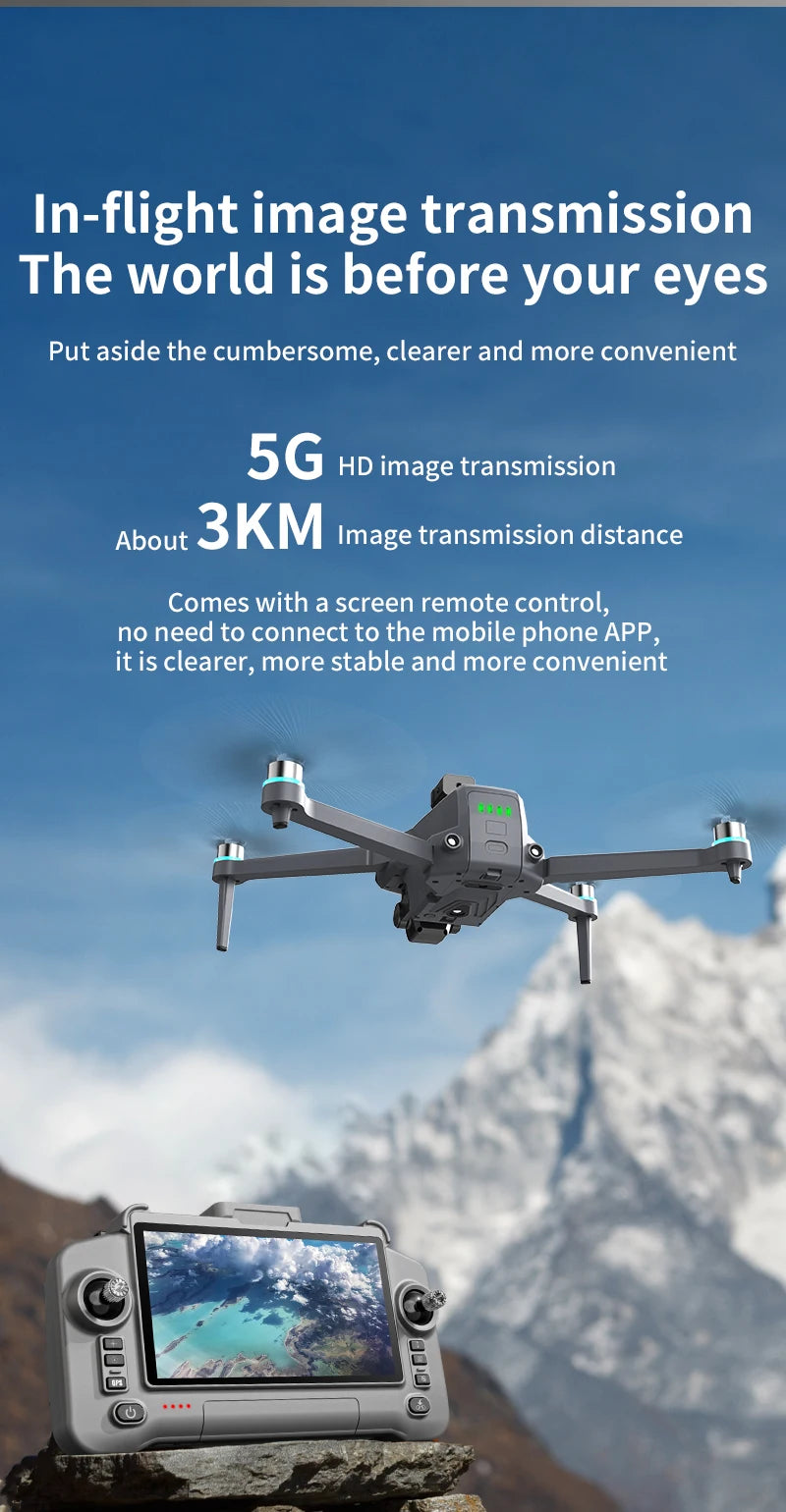 GPS Drone with Touch Screen EIS Camera Anti-shake 8K Aerial Brushless Drones 5G GPS 8K HD Cameras Large UAV Dron RC Quadcopter