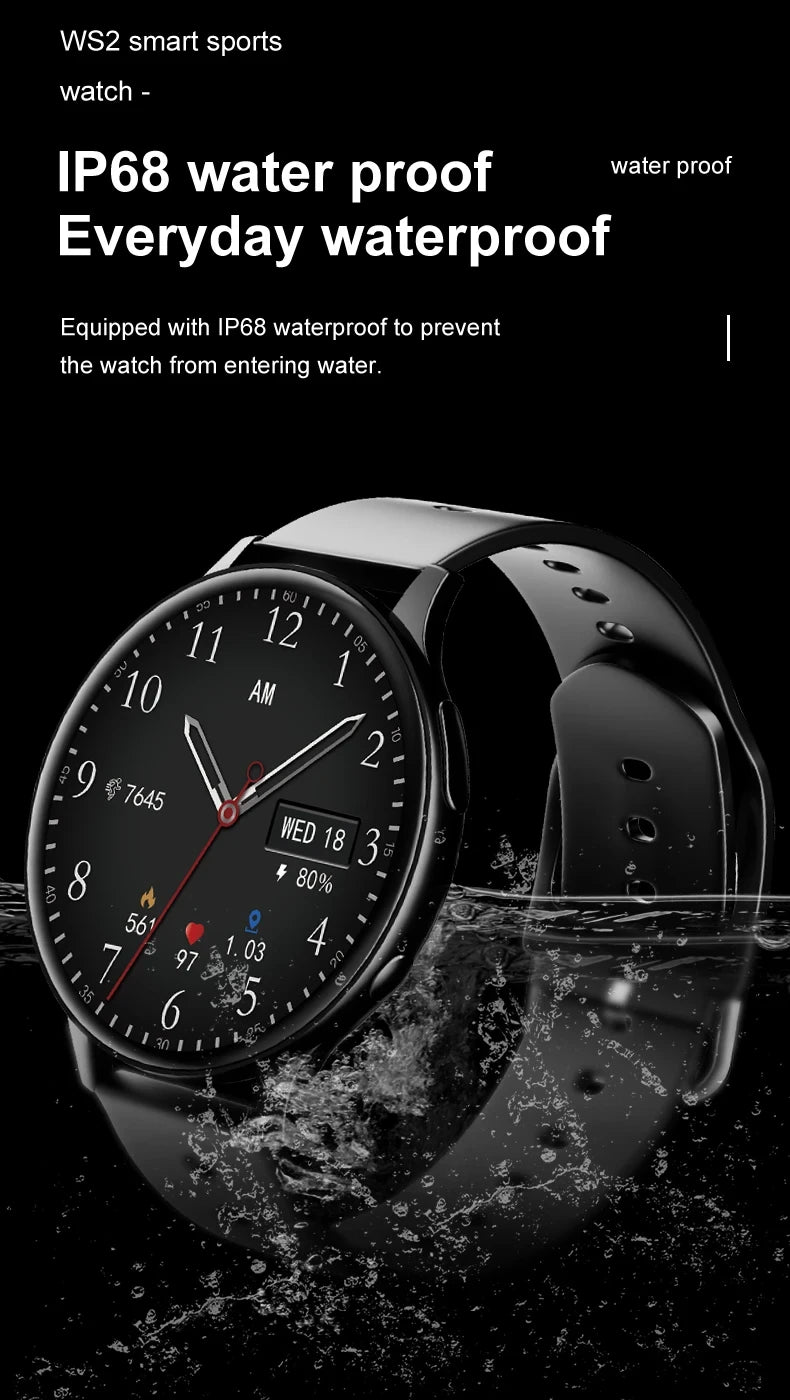 2025 New Women Bluetooth Call Smart Watch Heart Rate Blood Pressure Monitoring Smartwatches IP67 Waterproof Men Smartwatch+Box