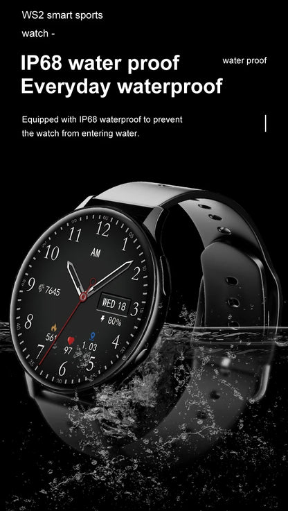 2025 New Women Bluetooth Call Smart Watch Heart Rate Blood Pressure Monitoring Smartwatches IP67 Waterproof Men Smartwatch+Box