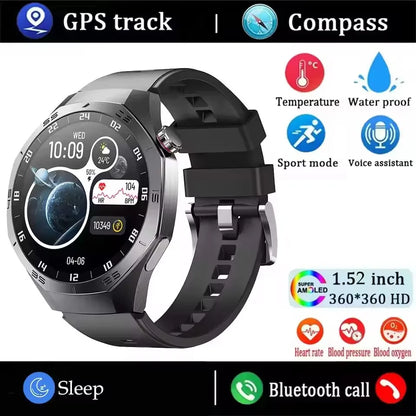 2025 New Smart Watch Men AMOLED Screen GPS Motion trajectory Heart Rate Bluetooth Calls SmartWatch Waterproof