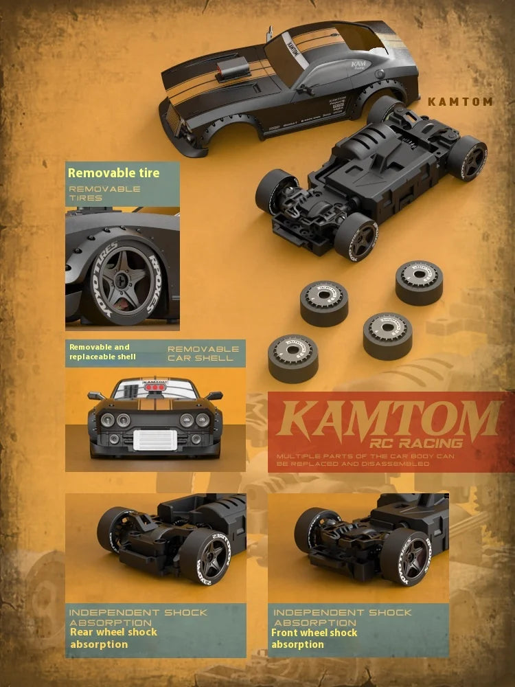 orange Kamtom 3299 1:32 Rc Car Upgrade Luminous Metal Servo Motor Car Dodgeboy Toy Car Professional Rc Drift Rc Stunt Car