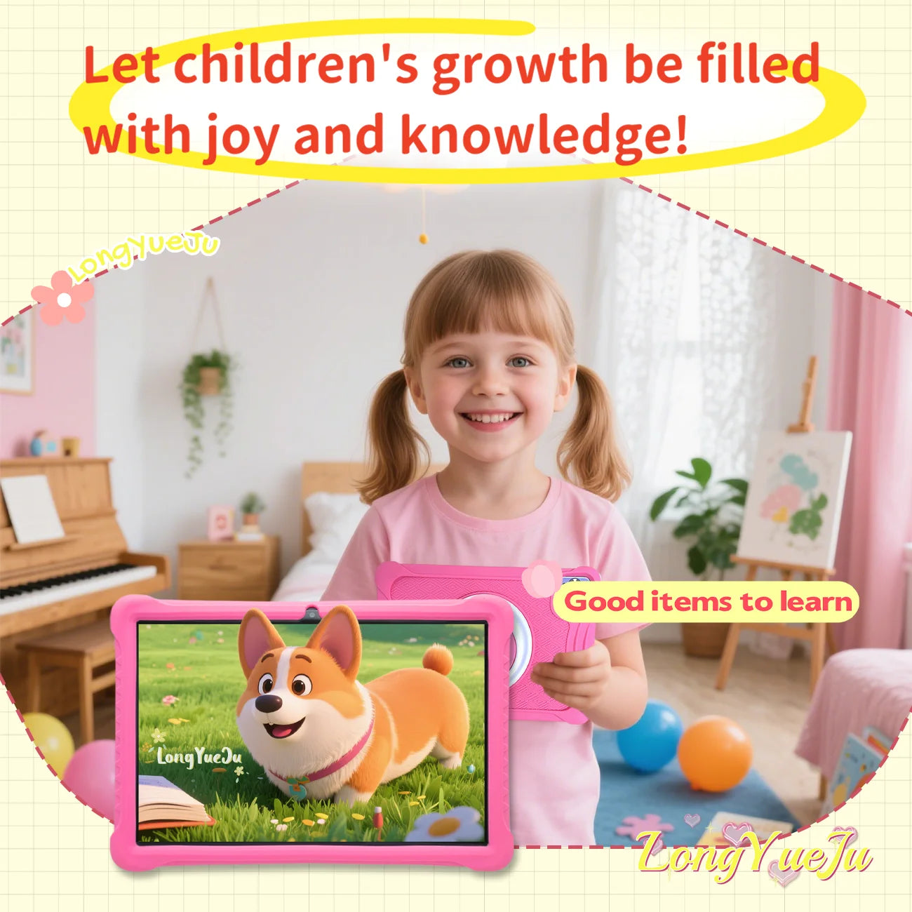 10.1-inch cartoon pattern children's tablet Android 3GB RAM 64GB ROM Learning, education, gaming tablet Children's gift