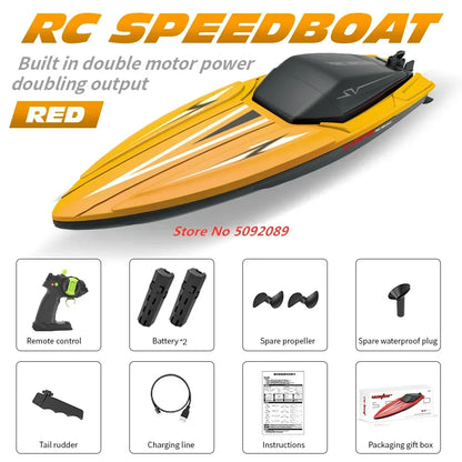 35CM Large RC Racing Boat Radio Control SpeedBoat 30Mins Driving RC Ship Boat Waterproof Toy Summer Water Boy Kid Gifts RC Toys
