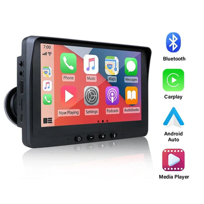 Portable 7 inch Multimedia Video Player Wireless Carplay Android Auto Touch Screen With USB AUX Dual Bluetoth Stereo Car Radio