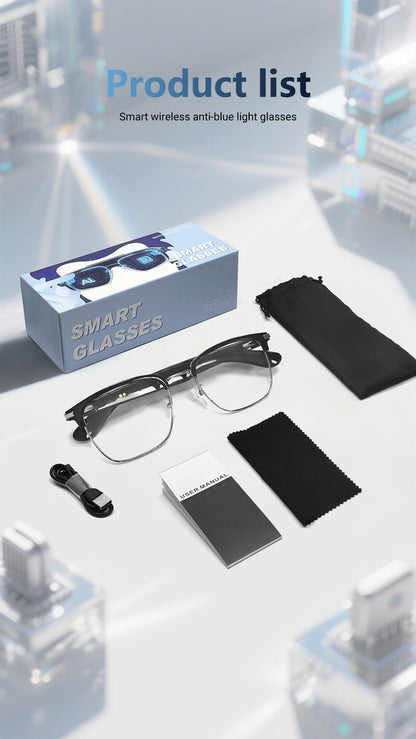 GT-33 smart glasses anti-blue light glassesTranslation Sunglasses Voice Remote Control Music Eyewear Waterproof Eyeglasses