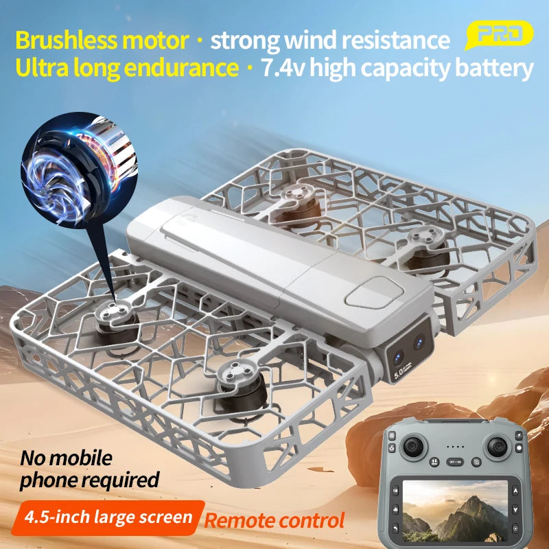 Original Mini Drone Flying Camera S161 RC Dron 8K HD Aerial Photography Pocket UAV with Screen Control Brushless Full Enclosure