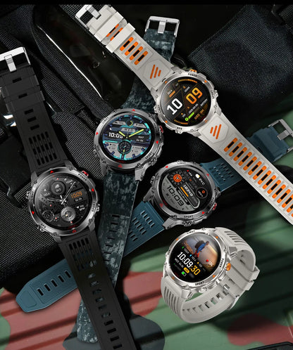 GPS Outdoor Sports Smartwatches 1100mAh Large Battery LED Light Compass 3ATM Waterproof Bluetooth Call Smart Watch 2025 New