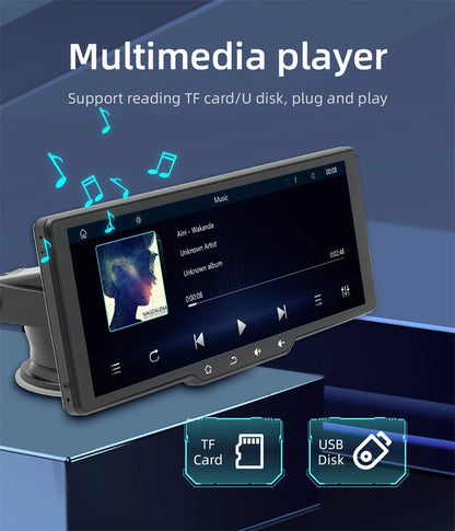Portable Car MP5 Player Smart Stereo Radio Carplay Android Auto 10.26Inch Touch Screen Bluetooth FM Universal Multimedia Monitor