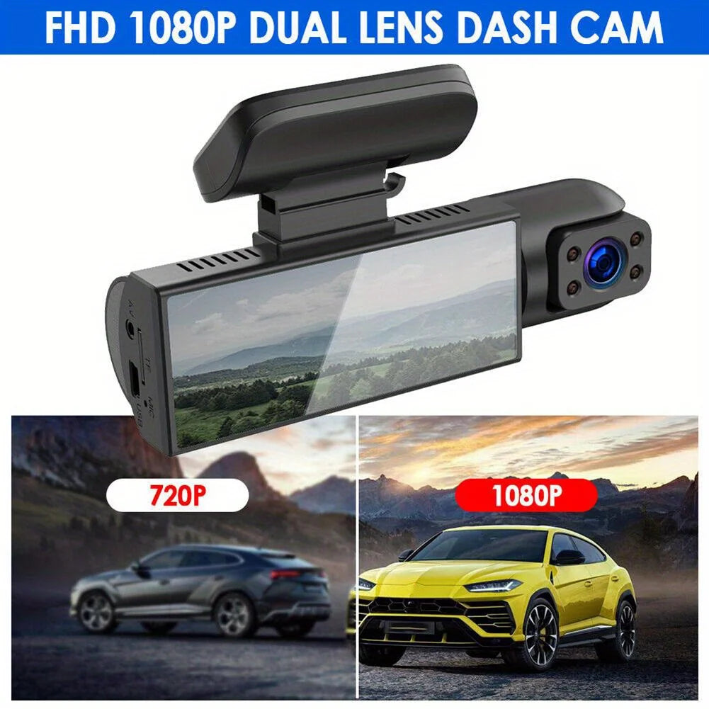 Dash Cam 3.16 Inch Dual Lens Dash Cam, Front Built-in Camera G Sensor HD Night Vision Wide Angle Car Accessories tools