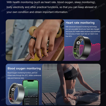Smart Ring For Women 5ATM&IP68 Waterproof Rings Man Health Monitoring Heart Rate Sleep Monitor Sport Tracker Smartring 2025 New