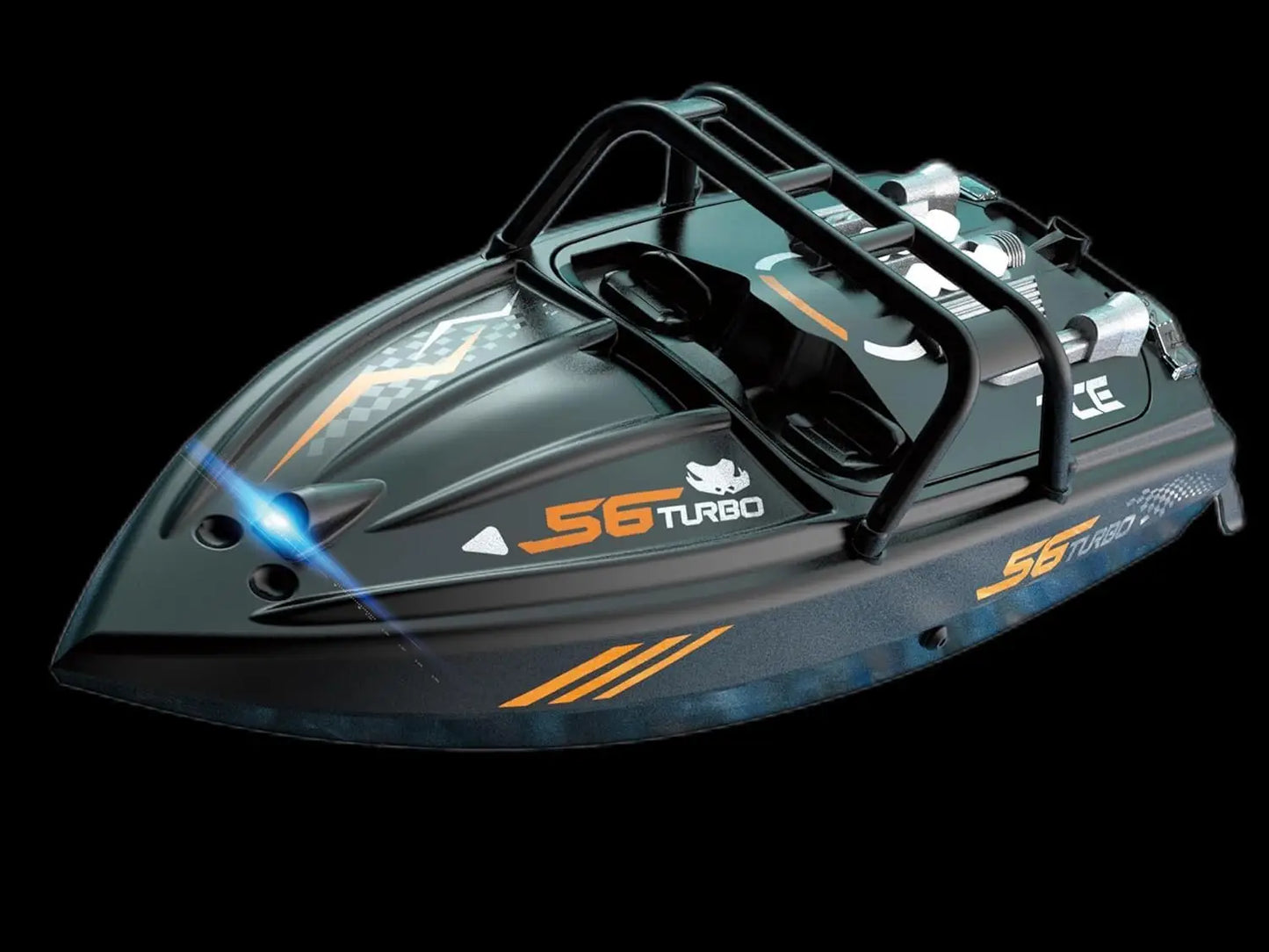 Remote Control Off-Road Boat Model Eddy Current Jet high-Speed Remote Control Speedboat 15-20km/hH156 with Lights Off-Road Speed