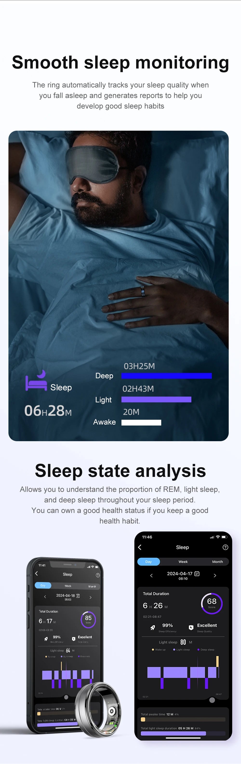 2025 R06 Smart Ring Men Women Health Monitor IP68 Waterproof Man Smartring Fitness Tracking Smart Rings Multiple Sport Modes