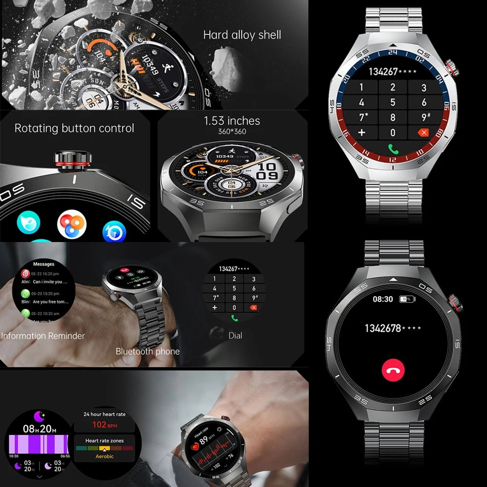 2025 Brand New Watch 5 Smartwatch Real AMOLED HD Screen 360*360 Heart Rate Bluetooth Call Waterproof Men Smart Watch Android IOS