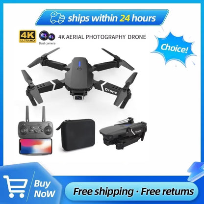 Professional Drone E88 4K Wide-Angle HD 1080P Camera WiFi FPV Height Hold Foldable RC Drone Quadrotor Helicopter Children's Toys