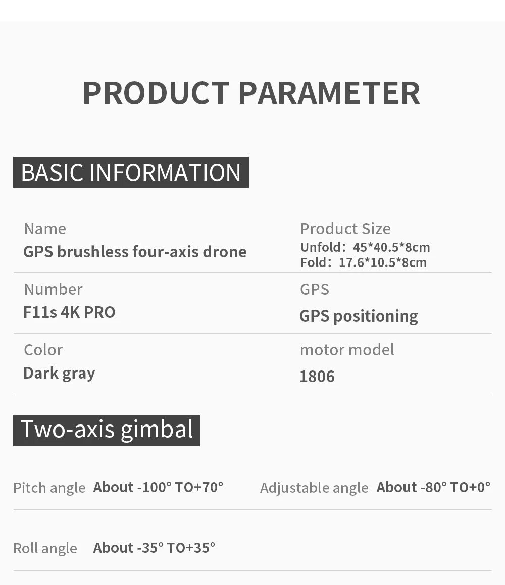 F11 4K Pro Drone Profesional 5G WIFI EIS Cameras Com 2 eixos Anti-Shakes FPV Brushless Quadcopter 3000M 1 battery RC Drones Toys