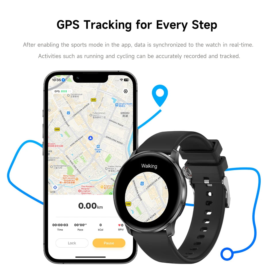 Fashion Women Bluetooth Call Smart Watch DIY Dial Health Monitoring Full Screen Touch Smartwatches 2025 New Android IOS