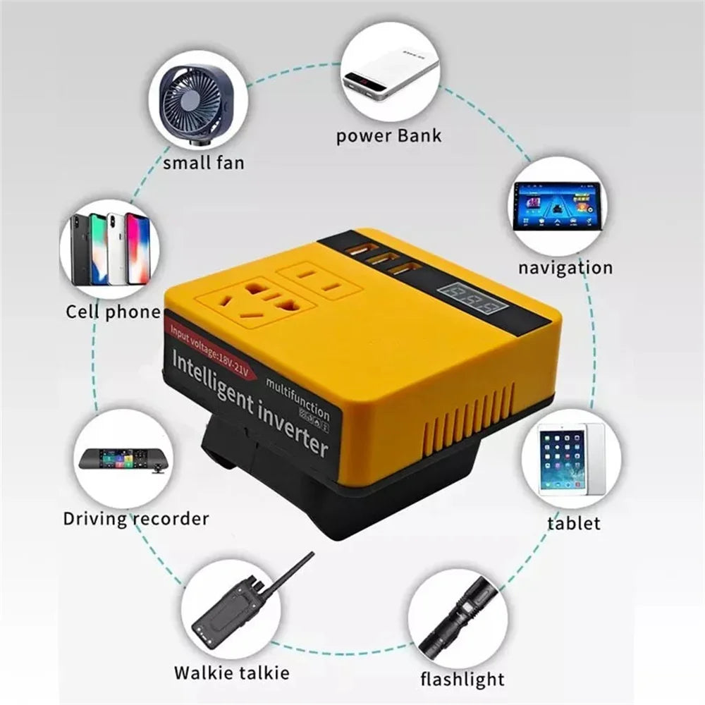 120W Lithium Battery Inverter DC 18V-21V To AC 220V for Makita Smart Transformer Outdoor Work Inverter
