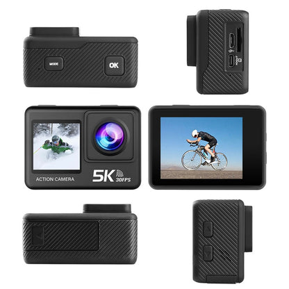 Action Camera 5K 4K60FPS 50MP 2.0 Touch EIS Pre-Record Wireless Mic Wi-Fi 170D DVR Webcam Waterproof 30M 5X Zoom Sports Camera