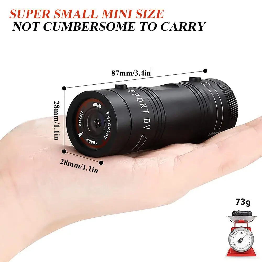 F9 Mini Sport DV Action Sports Camera Flashlight Helmet Full HD1080P Video Ideal for Bike Motorcycle Waterproof Camcorder