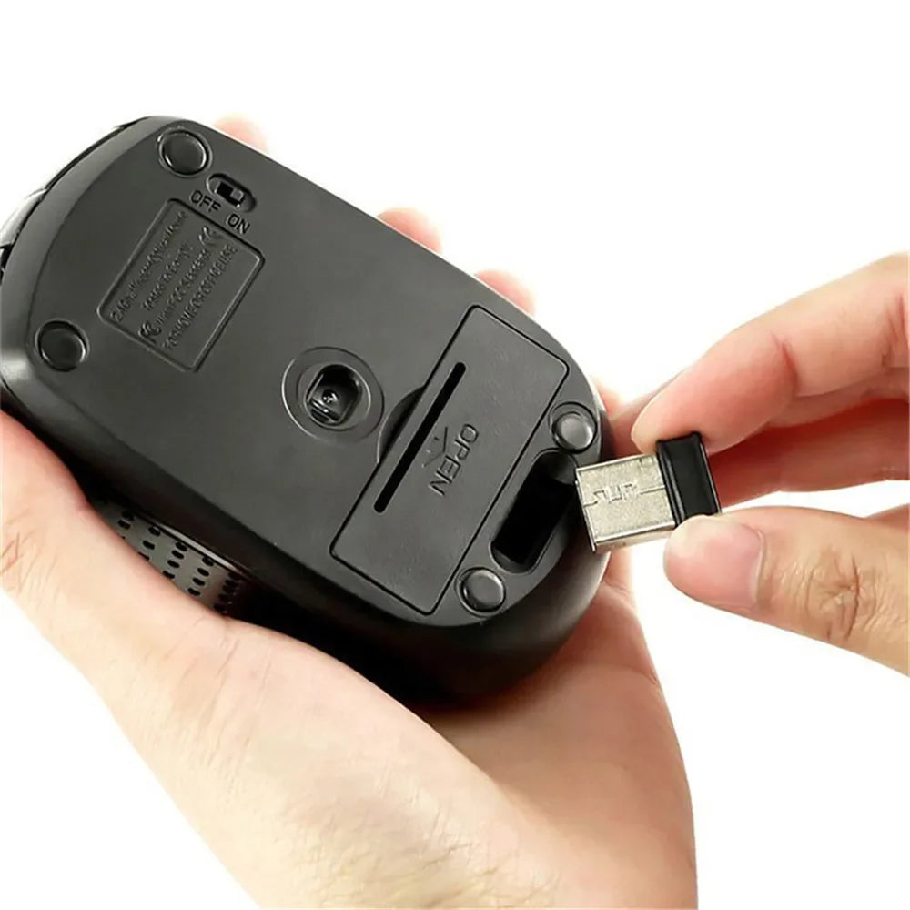 2.4G Wireless Mouse Gaming Mice Adjustable 1600DPI Optical Office Mouse Ergonomically-designed Mouse for Notebook PC MacBook