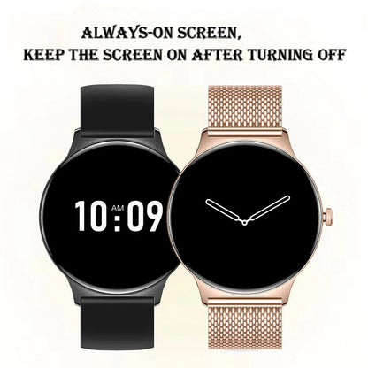 2025 New Ultra Slim AMOLED Smart Watch Women Screen Always Display Time Heart Rate BT Calling High-end Fashion Smartwatch IOS